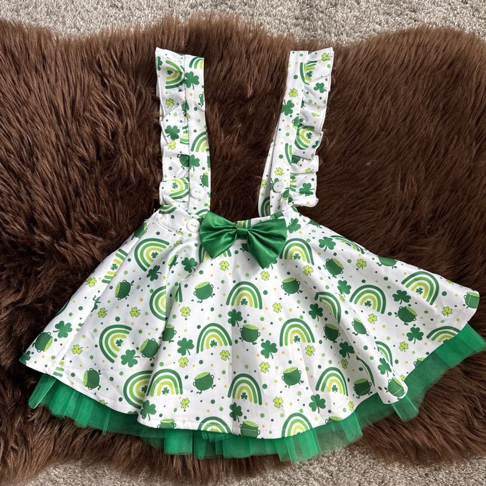 Green and White Shamrock Dress